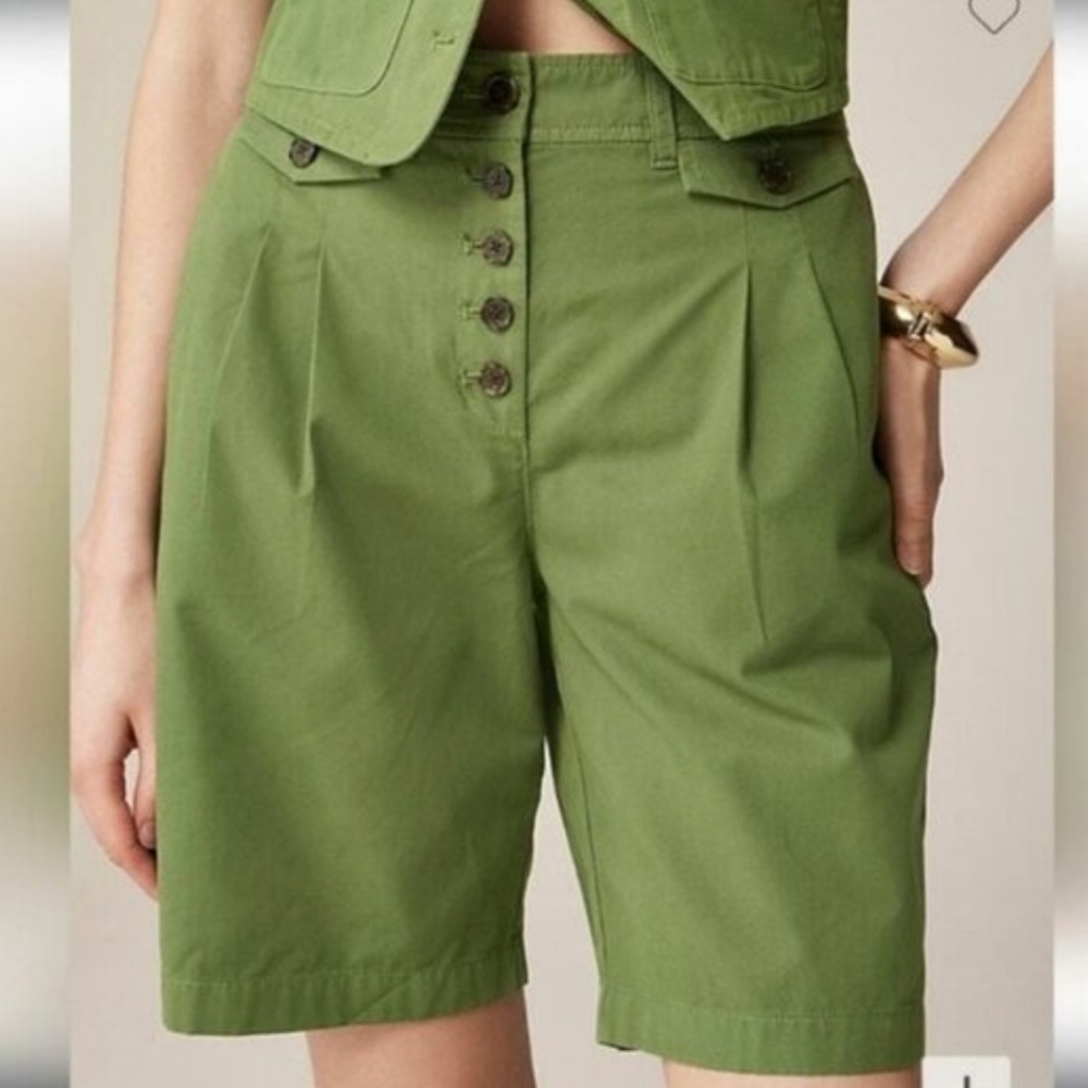 J. Crew green 9" Bermuda Chino Shorts Cotton NWT